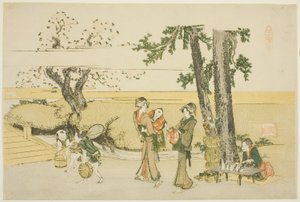 Útszéli jelenet (Oji) alkotó: Katsushika Hokusai