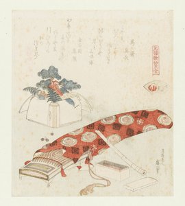 akoya shell Akoyagai (cím a tárgyon) Genroku versek és kagylók összehasonlítása (sorozat címe) Genroku kasen kaiawase (sorozat címe az objektumon) alkotó: Katsushika Hokusai
