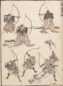 Íjászok alkotó: Katsushika Hokusai