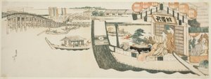 Csónakázó bulik a Sumida folyón alkotó: Katsushika Hokusai