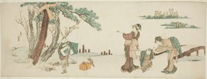 Fiú elenged egy sárkányt alkotó: Katsushika Hokusai