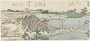 Daru- és fenyőmező Shirahigében, Taya Hashibában alkotó: Katsushika Hokusai