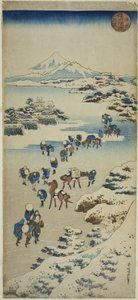 C Lossin g Tee F Furnace Suwa Shinano P Lovinse (Új faj Suwa Lake Kori Watari) alkotó: Katsushika Hokusai