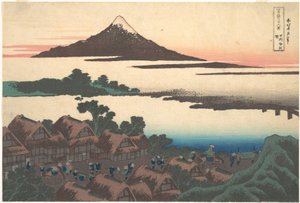 Hajnal Isawában, Kai tartományban (Kōshū Isawa no akatsuki), a „A Fuji-hegy harminchat látképe” (Fugaku sanjūrokkei) című sorozatból alkotó: Katsushika Hokusai