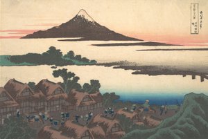 Hajnal Isawánál Kai tartományban Koshu Isawa no akatsuki, a Harminchat... sorozatból, kb. 1830-32. alkotó: Katsushika Hokusai