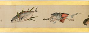 Részlet a Handscroll különböző képekkel, Edo-korszak alkotó: Katsushika Hokusai