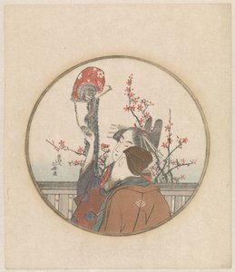 Pár majom és virág ág alkotó: Katsushika Hokusai