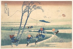 Ejiri a Suruga tartományban (Sunshū Ejiri), a „A Fuji-hegy harminchat látképe” (Fugaku sanjūrokkei) című sorozatból alkotó: Katsushika Hokusai