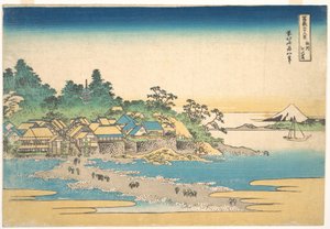 Enoshima a Sagami tartományban (Sōshū Enoshima), a „A Fuji-hegy harminchat látképe” (Fugaku sanjūrokkei) című sorozatból alkotó: Katsushika Hokusai