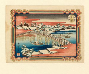 Esti hó Ryogokuban, 1833 körül (fatömbnyomat) alkotó: Katsushika Hokusai