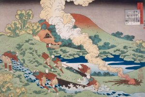 A halászok hálót húznak alkotó: Katsushika Hokusai