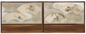 Négy legyezőfestmény egy képernyőre szerelve... alkotó: Katsushika Hokusai