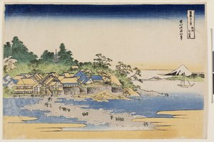 Fuji a Sagami tartományi Enoshima-szigetről, a Harminchat kilátás a Fudzsi-hegyről sorozatból, az 1830-as évek eleje alkotó: Katsushika Hokusai