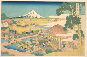 A Fuji-hegy a Suruga-i Katakura-i teaföldekről (Sunshū Katakura chaen no Fuji), a „A Fuji-hegy harminchat látképe” (Fugaku sanjūrokkei) című sorozatból alkotó: Katsushika Hokusai