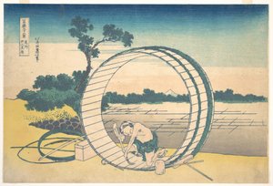 Fujimigahara az Owari tartományban (Bishū Fujimigahara), a „A Fuji-hegy harminchat látképe” (Fugaku sanjūrokkei) című sorozatból alkotó: Katsushika Hokusai