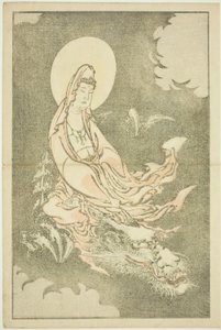 Sárkánylovagló istennő, Hokusai valósághű festményeinek képeskönyvéből (Hokusai shashin gafu) alkotó: Katsushika Hokusai