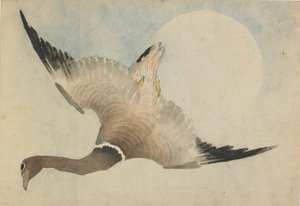 Liba repül a Hold előtt, 18. század vége-19. század eleje. alkotó: Katsushika Hokusai