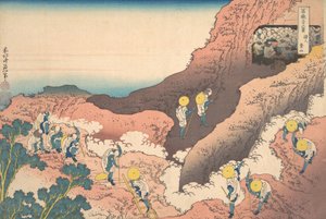 Hegymászók csoportjai Shojin tozan, a Harminchat Mou... című sorozatból, kb. 1830-32. alkotó: Katsushika Hokusai