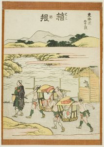 Hakone, a "Tokaido ötvenhárom állomása (Tokaido gojusan tsugi)" sorozatból alkotó: Katsushika Hokusai