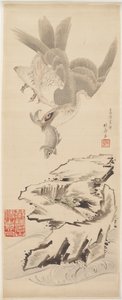 Sólyom és hal, 18. század vége – 19. század eleje. alkotó: Katsushika Hokusai