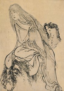 Sziklán nyugvó remete, 18. század vége – 19. század eleje. alkotó: Katsushika Hokusai