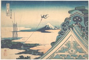 A Honganji templom Edo Asakusa negyedében (Tōto Asakusa Honganji), a „A Fuji-hegy harminchat látképe” (Fugaku sanjūrokkei) című sorozatból alkotó: Katsushika Hokusai