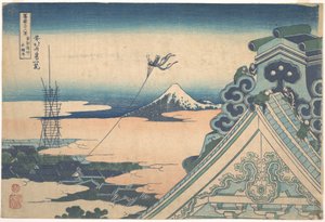 A Honganji templom Edo Asakusa negyedében (Tōto Asakusa Honganji), a „A Fuji-hegy harminchat látképe” (Fugaku sanjūrokkei) című sorozatból alkotó: Katsushika Hokusai