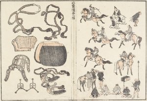 Lovasok és hámok, 1817 alkotó: Katsushika Hokusai