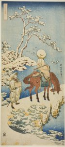 Horseman in Snow, a "Japán és kínai versek igazi tükre (Shiika shashin kyo)" sorozatból alkotó: Katsushika Hokusai