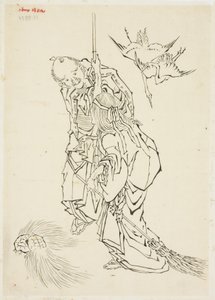 Jo and Uba; Theme of Takasago, ca. 1815-1849 (ink on paper) alkotó: Katsushika Hokusai