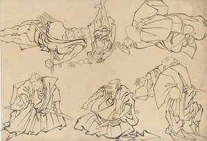 Kabuki színészek, 18. század vége-19. század eleje. alkotó: Katsushika Hokusai