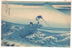 Kajikazawa a Kai tartományban (Kōshū Kajikazawa), a „A Fuji-hegy harminchat látképe” (Fugaku sanjūrokkei) című sorozatból alkotó: Katsushika Hokusai