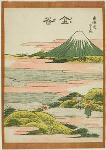Kanaya, a "Tokaido ötvenhárom állomása (Tokaido gojusan tsugi)" sorozatból alkotó: Katsushika Hokusai