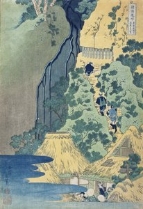 Kannon-szentély és Kiyo-vízesés, Sakanoshita, Tōkaidō alkotó: Katsushika Hokusai