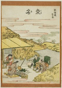 Kuwana, a "Tokaido ötvenhárom állomása (Tokaido gojusan tsugi)" sorozatból alkotó: Katsushika Hokusai