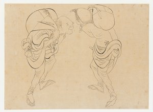 Munkásemberek, 18. század vége – 19. század eleje. alkotó: Katsushika Hokusai