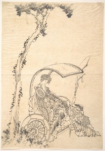 Hölgy szekéren alkotó: Katsushika Hokusai