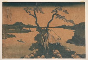 A Suwa-tó a Shinano tartományban (Shinshū Suwako), a „A Fuji-hegy harminchat látképe” (Fugaku sanjūrokkei) című sorozatból alkotó: Katsushika Hokusai