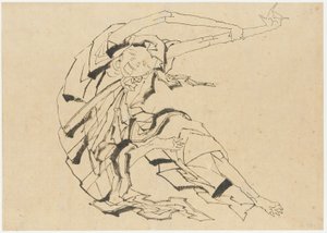 Hosszú karú férfi nyújtózkodás, Edo-korszak, 19. század. alkotó: Katsushika Hokusai