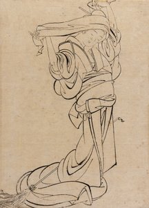 Samisent játszó lány, 18. század vége – 19. század eleje. alkotó: Katsushika Hokusai
