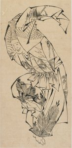 Férfi táncos, Manzai, 18. század vége – 19. század eleje. alkotó: Katsushika Hokusai