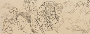 Vegyes tanulmányok, 18. század vége-19. század eleje. alkotó: Katsushika Hokusai