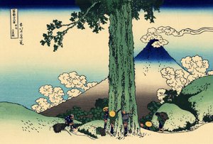 Mishima hágó Kai tartományban, 1830 körül (fatömbnyomat) alkotó: Katsushika Hokusai
