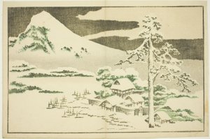 Fuji hegy télen, Hokusai valósághű festményeinek képeskönyvéből (Hokusai shashin gafu) alkotó: Katsushika Hokusai