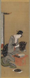 Újévi szokás: Kedvező újévi álom kívánsága, Edo-korszak, 1806–1111 (tinta és szín a selyemen) alkotó: Katsushika Hokusai