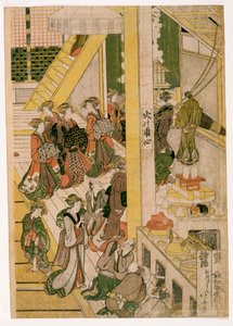 Ogi-ya teaház újévi napjai, 1810 körül (fatömbnyomatok) (lásd még: 406533, 406534 és 406536) alkotó: Katsushika Hokusai