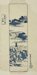 Nihonbashi híd, a "Száz kilátás a keleti fővárosról (Toto hyakkei)" sorozathoz. alkotó: Katsushika Hokusai