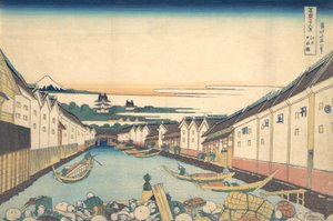 Nihonbashi az Edo Edo Nihonbashiban, a Harminchat kilátás a Fudzsi-hegyre sorozatból, kb. 1830-32. alkotó: Katsushika Hokusai