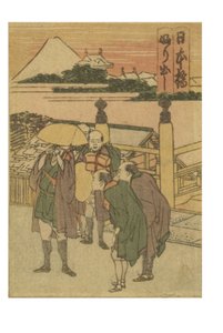 Nihonbashi állomás a Tokaido 53 Stations of the Color Printed sorozatából alkotó: Katsushika Hokusai