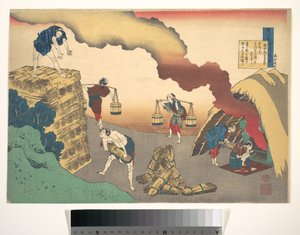Gon-Chūnagon Sadaie verse, a „Száz vers, amelyet az ápolónő magyaráz el” (Hyakunin isshu uba ga etoki) című sorozatból alkotó: Katsushika Hokusai